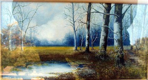 Nice Oil Pastel Winter Forest Scene Quality Work For Sale