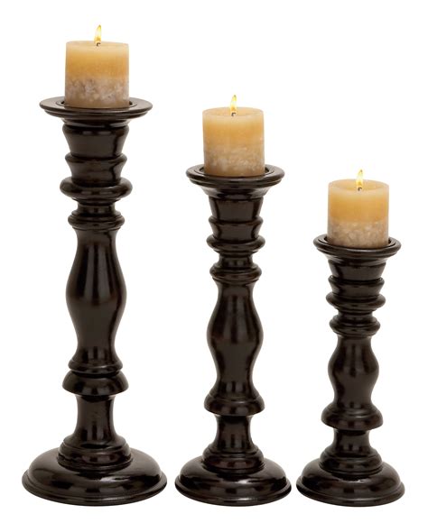 Candle Stands Wood Candle Holder Set Of Brown Walmart Com