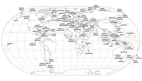 Mapa Konturowa świata Morza I Zatoki Mapa
