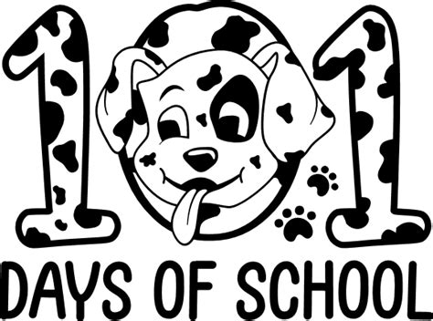 101 Days Of School Dalmatian Dog Funny School Kids Tshirt Design