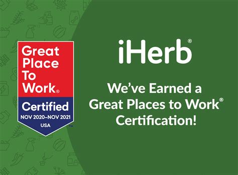 Iherb Earns Great Place To Work Certification
