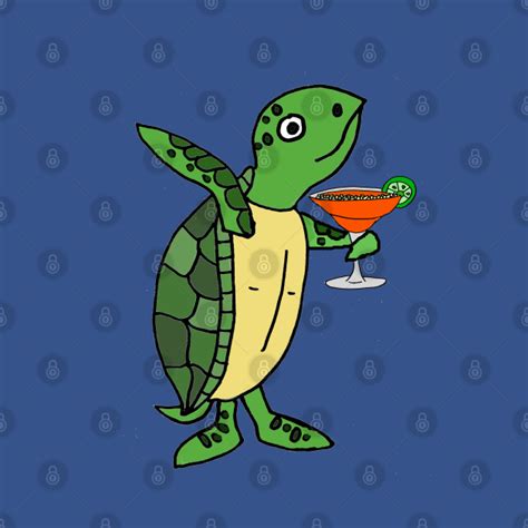 Funny Sea Turtle Drinking Margarita Cartoon Sea Turtle Mug Teepublic