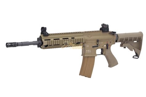 We Gas Blowback Open Bolt System Hk416 Airsoft W Marking Tan
