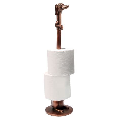 Roll tissue holder with wall mount on the back. Dachshund Toilet Paper Or Paper Towel Holder Copper Finish ...