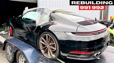 Rebuilding Wrecked Salvage Porsche 911 992 2021 Video 106 Youtube