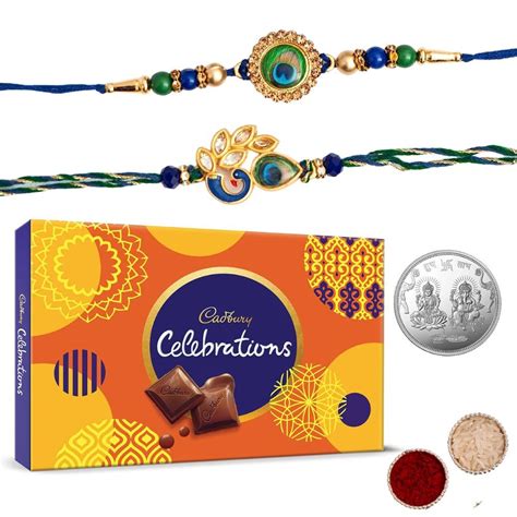 Craftvatika Rakhi Gift For Brother And Bhabhi With Chocolate Pooja Coin