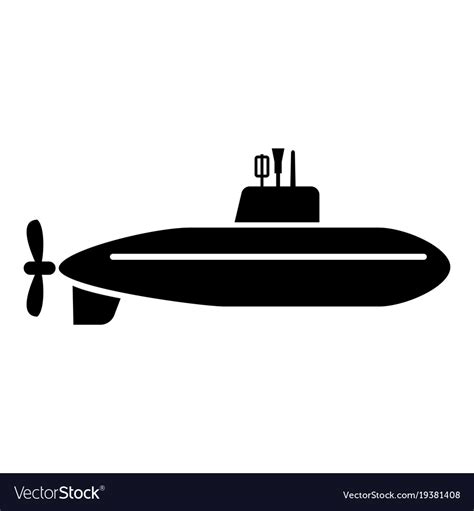 Large Submarine Icon Simple Style Royalty Free Vector Image
