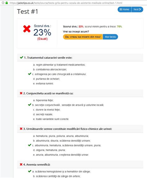 Teste Grila Examen Grad Principal Asistent Medical Generalist