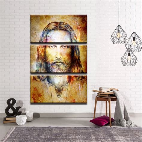 Canvas Hd Prints Poster Wall Art 3 Pieces Jesus Christ God Paintings