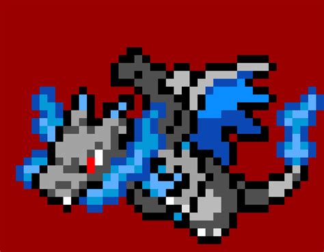 Mega Evoluciones De Crarizard Pixel Art Pixel Art Pokemon Pixel Images