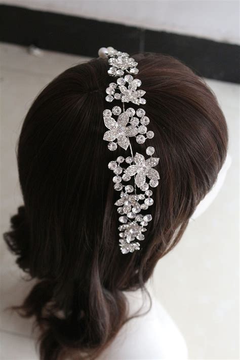 New Rhinestone Crystal Hair Applique Tiara Bridal Wedding Brides Flower