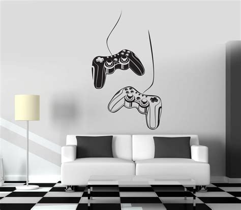 Wall Art Mural Gamer Decor Game Controllers Gaming Play Room Etsy