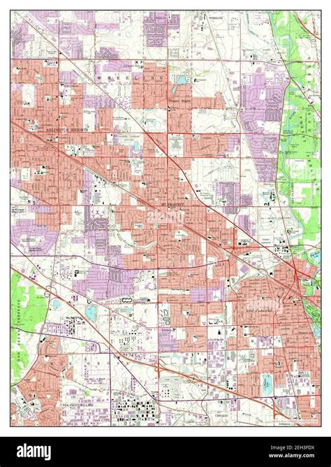 Arlington Heights Illinois Map 1962 124000 United States Of