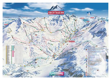 Large Piste Map Of Obertauern Ski Resort 2016 Salzburg Austria