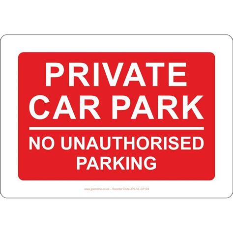 Private Car Park Sign Jps Online