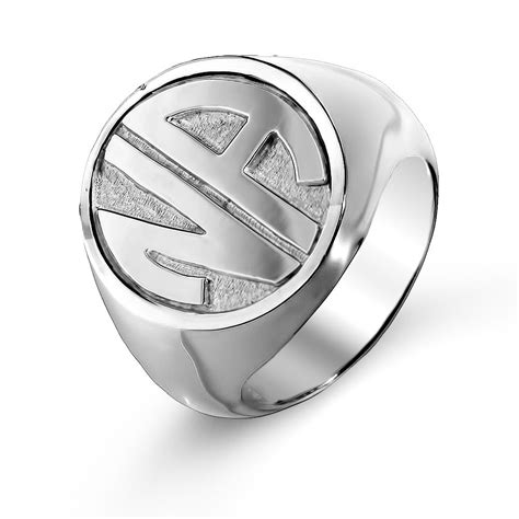 Block Two Initial Silver Signet Ring Eves Addiction