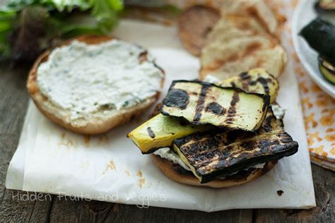 Grilled Zucchini Sandwich With Herb Cheese Spread Hidden Fruits And
