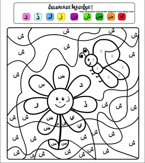 Coloriage Magique Alphabet Arabe Danieguto