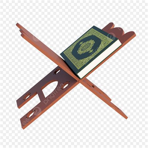 Al Quran Clipart Transparent PNG Hd 3d Al Quran Islamic With Wood