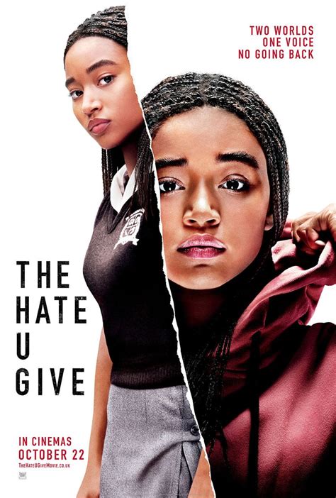 first poster for the hate u give featuring amandla stenberg