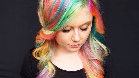 This Woman Dyed Her Waist Length Hair Rainbow In Just 4