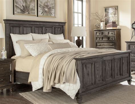 California King Bedroom Furniture Sets Casual Rustic Gray 4 Piece