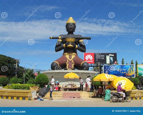 Battambang Statue Cambodia Editorial Stock Image Image Of Krong