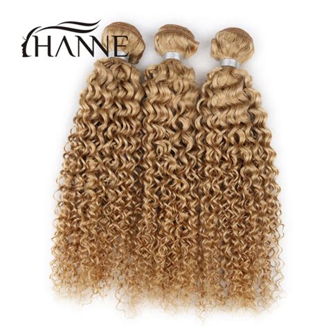 Mongolian Curly Hair 3 Bundles Honey Blonde Curly Hair Afro Kinky Curly Remy Human Hair Weave