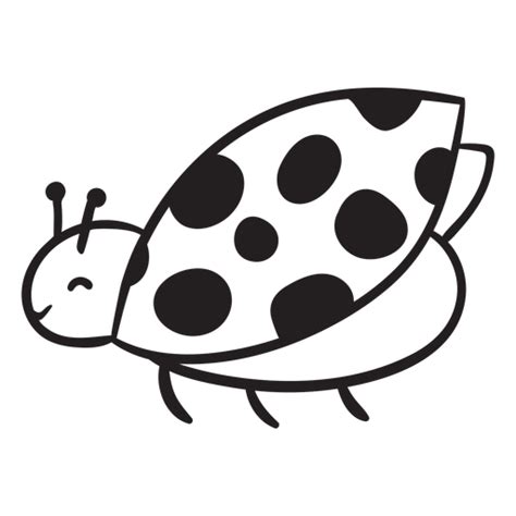 Cute Ladybug Flying Outline Transparent Png And Svg Vector File