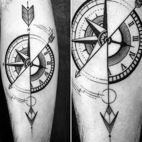 Creative Geometric Compass Tattoos For Men Trendy Tattoos New Tattoos Body Art Tattoos Small