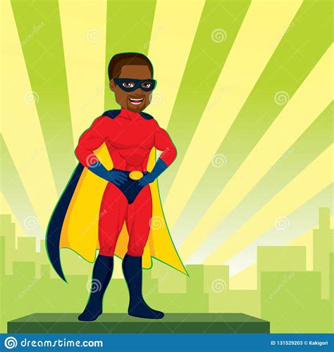 African American Super Hero Stock Vector Illustration Of Male