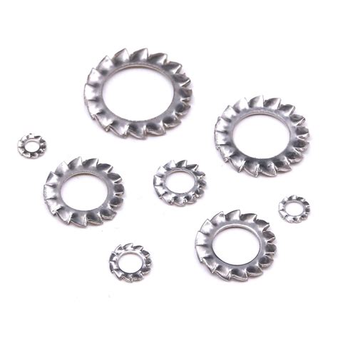 Hilitchi 300 Pcs 304 Stainless Steel External Tooth Star Lock Washers