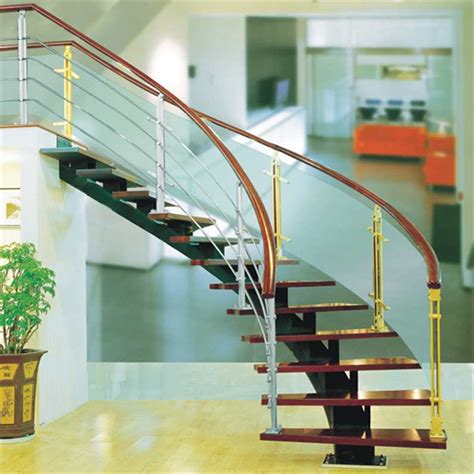 Foshan Indoor Curved Wood Stairs Wood Round Stair Modern Big Curved
