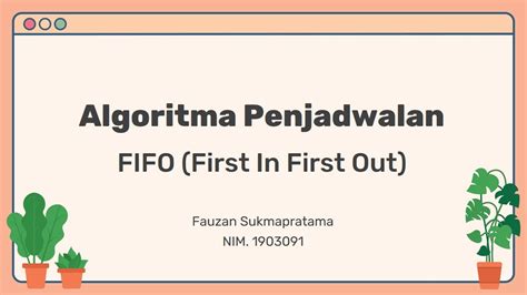 Algoritma Penjadwalan Fifo First In First Out Youtube