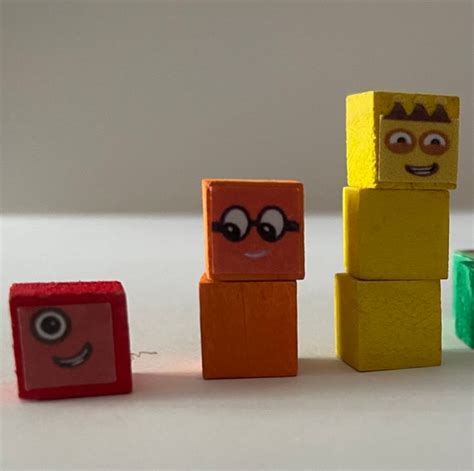 Number Blocks Wooden Blocks Coloured Number Block Cubes Etsy Uk