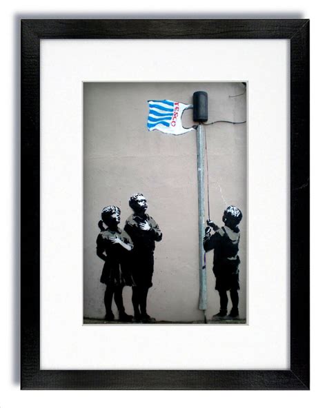Banksy Tesco Flag Children Mounted And Framed Print Etsy