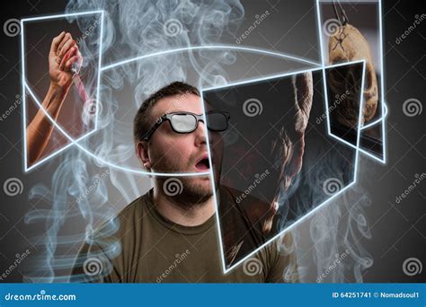 Scared Man In Glasses Stock Image Image Of Fear Blood 64251741