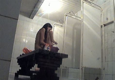 Skinny Brunette White Lady With Hairy Cunt Cuaght On Cam In The Shower Room Video
