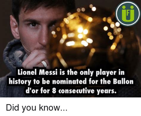 Lionel Messi Is The Only Player In History To Be Nominated For The