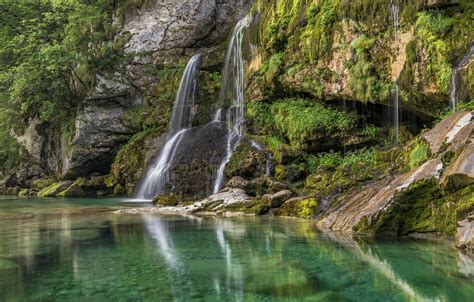 Wallpaper Waterfall Slovenia Bovec Images For Desktop Section