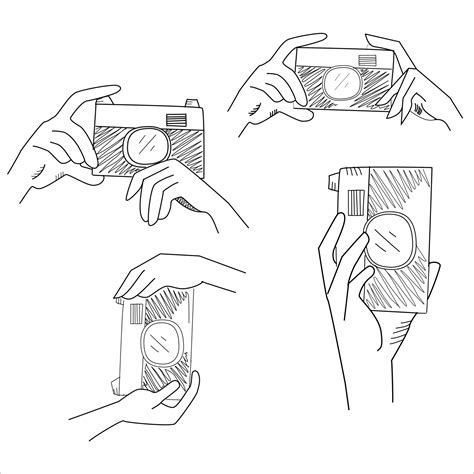 Hand Holding Camera Sketch Style Vector 3395428 Vector Art At Vecteezy