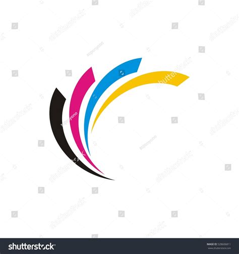 Abstract Printing Swoosh Logo Template Illustration Stock Vector