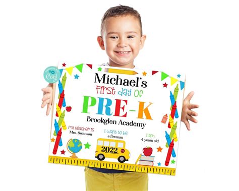Pre K Back To School Sign Preschool Sign First Day Of School Sign Hello