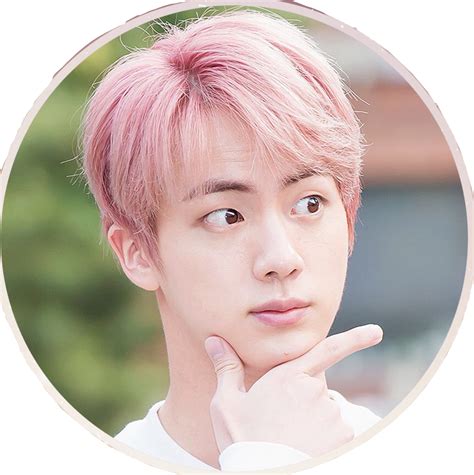 Jin Circle Asthetic Pink Cute Sticker By Aesthetickpopshelf