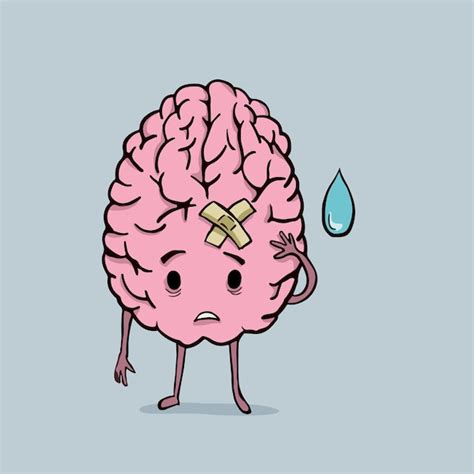 Premium Vector Cartoon Of A Sad Brain With A Sad Face