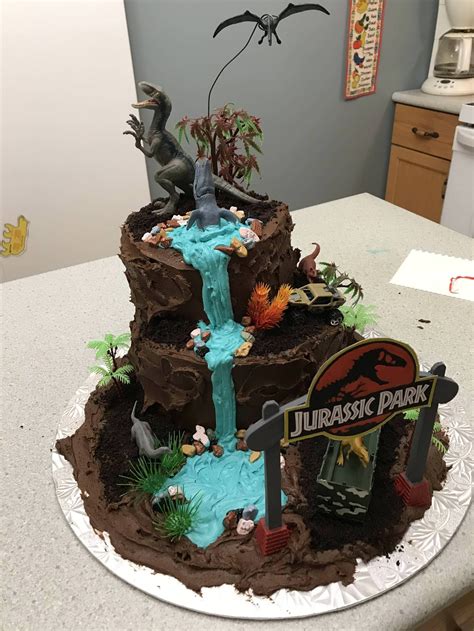 Jurassic Park Birthday Cake Baking Cook Kitchen Food Cakee