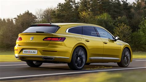The shapely roof means it has less space than a conventional. VW Arteon Shooting Brake imagined - Rendering