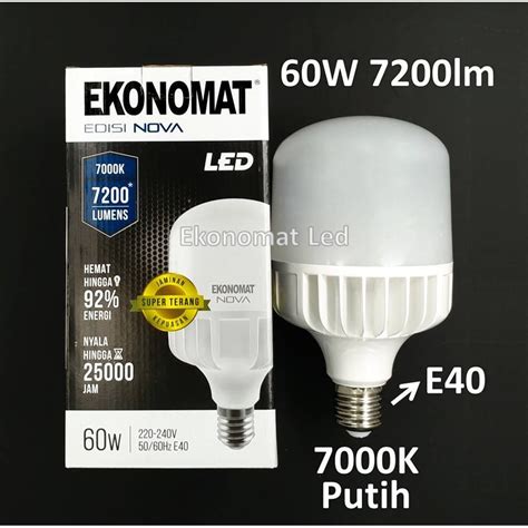 Jual Ekonomat NOVA E40 60Watt Putih 7000K Lampu LED 60 Watt 60W 60 W