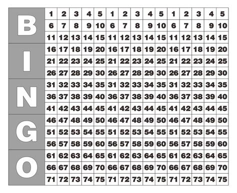 Free Printable Bingo Master Call Sheet