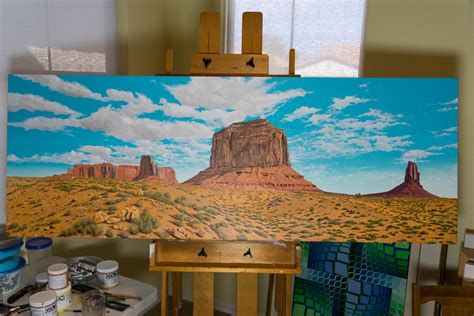 David Farney Merrick Butte Monument Valley 24 X 66 Acrylic On